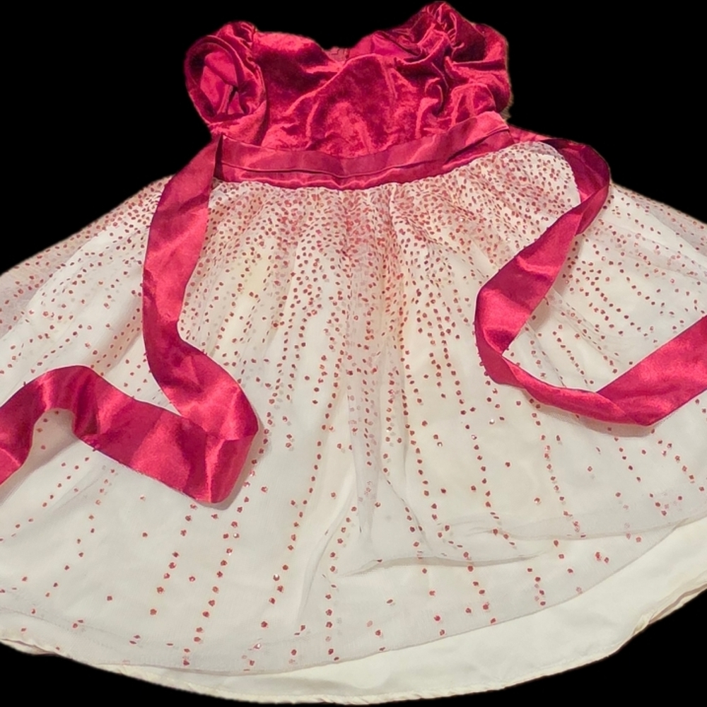 Rare Editions Velvet Bodice Dress with Red Accents 2T - Picture 1 of 11
